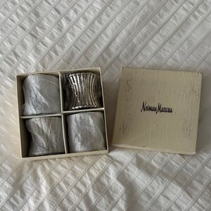 Neiman Marcus Silver Textured Napkin Rings